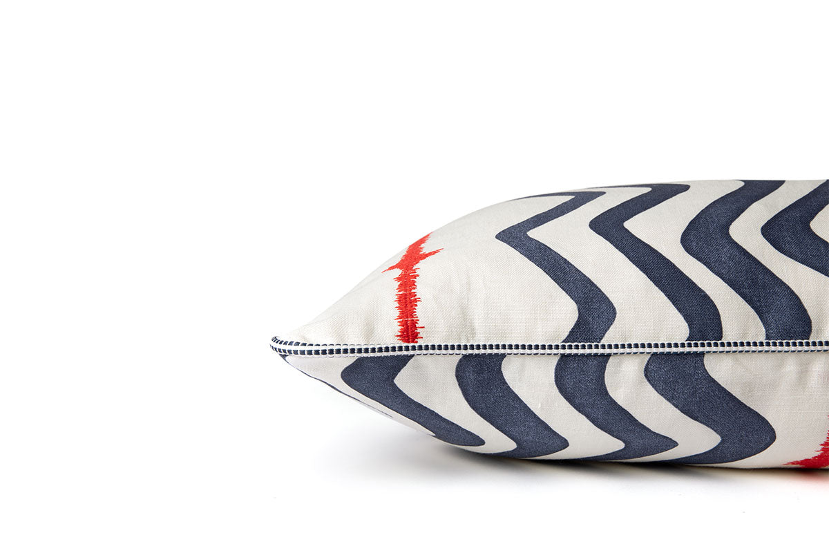 Rick Rack Indigo Side Cushion