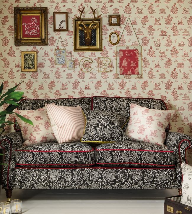 Jacobean Room Fabric - Black