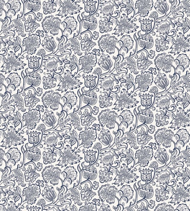 Jacobean Fabric - Silver