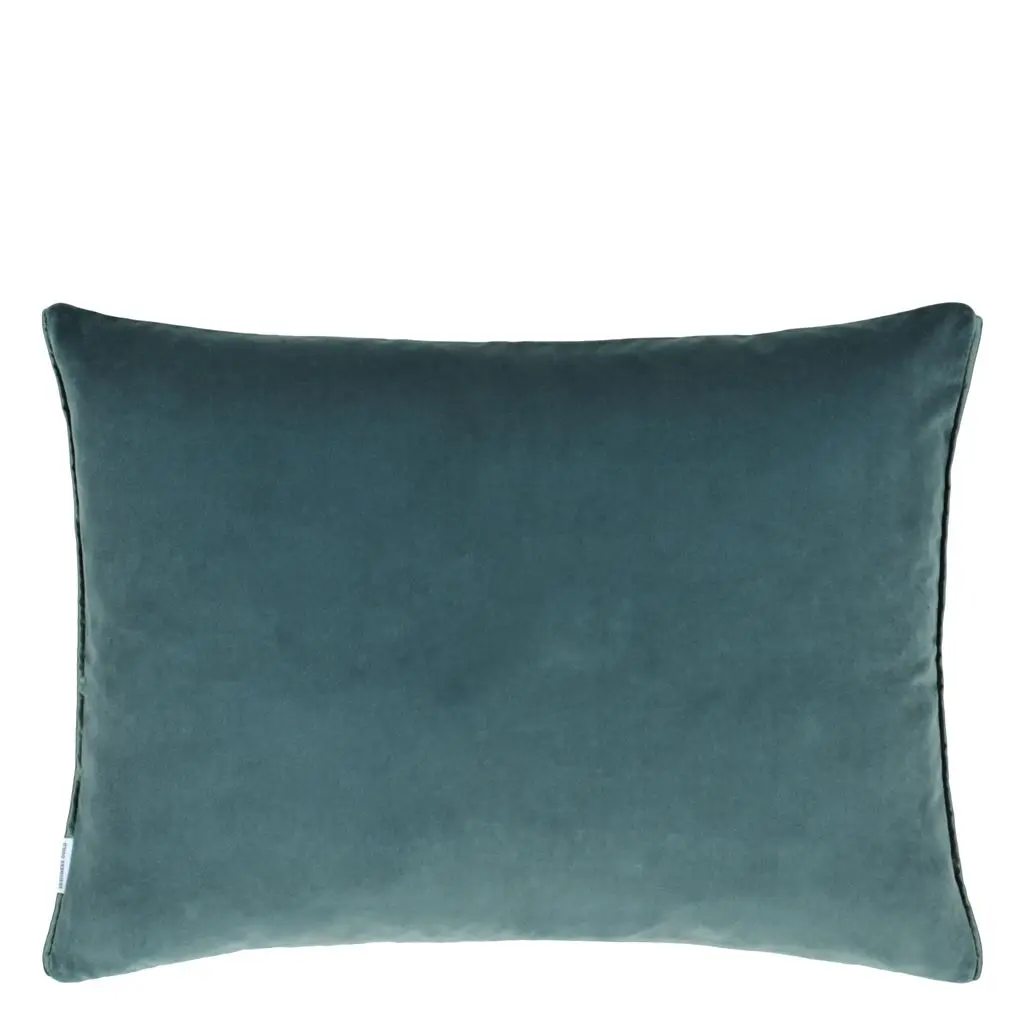 Cassia Celadon & Mist Velvet Cushion - Designers Guild