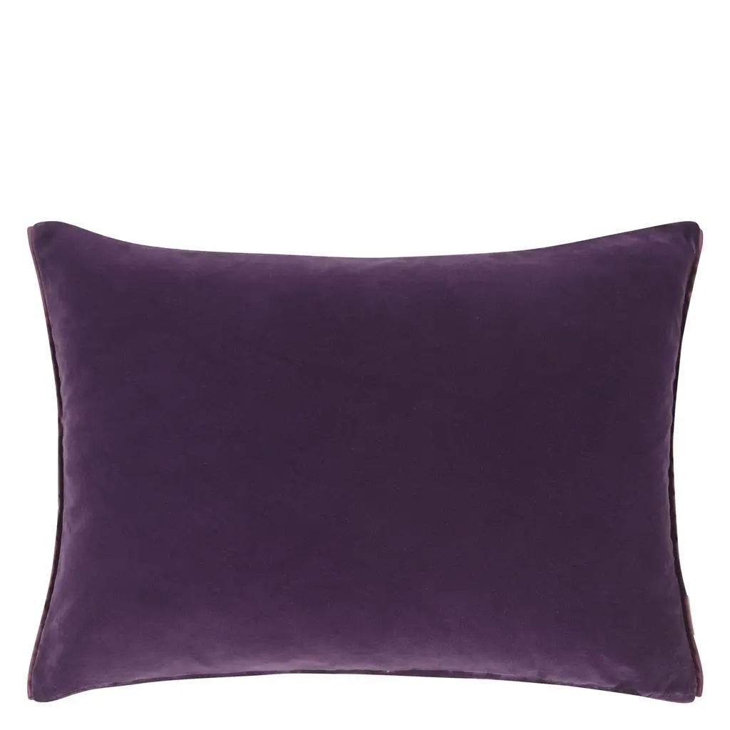 Cassia Aubergine & Magenta Velvet Cushion - Designers Guild