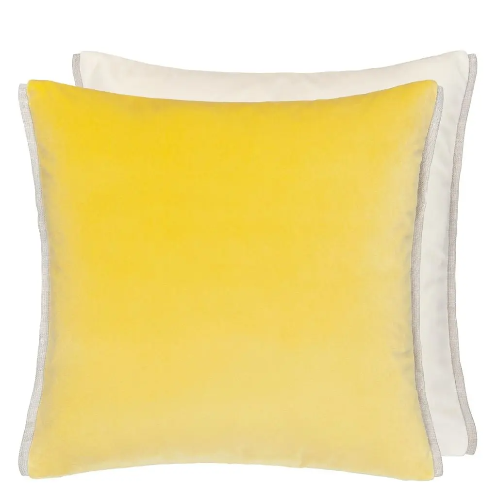 Varese Alchemilla & Parchment Velvet Cushion - Designers Guild