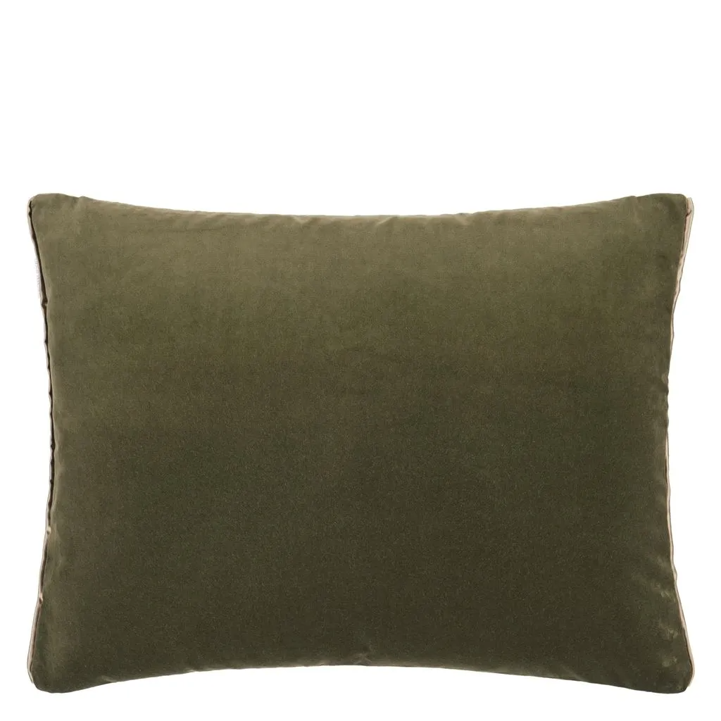 Cassia Fern & Pear Velvet Cushion - Designers Guild