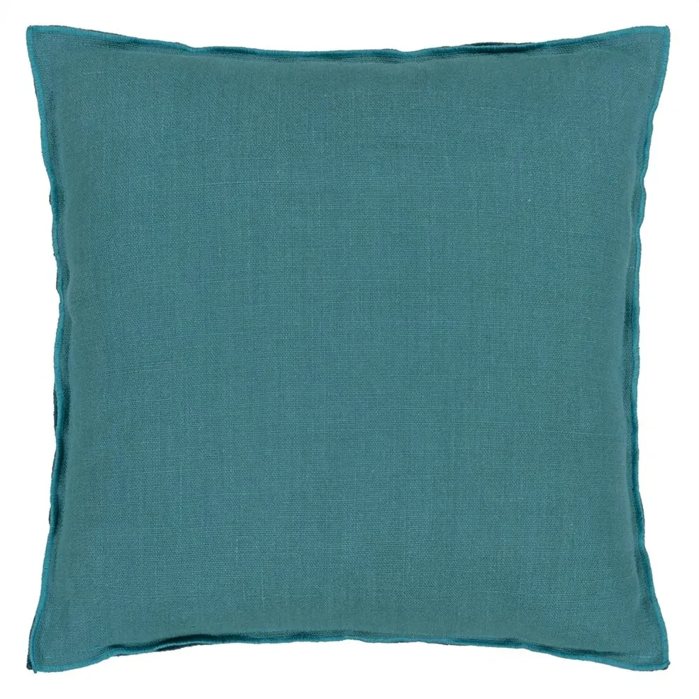 Brera Lino Indian Ocean & Teal Linen Cushion - Designers Guild