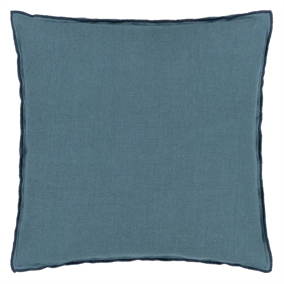 Brera Lino Midnight & Chambray Linen Cushion - Designers Guild