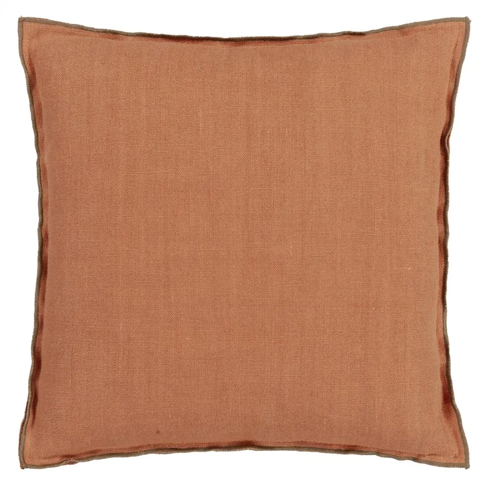 Brera Lino Brick & Turmeric Linen Cushion - Designers Guild