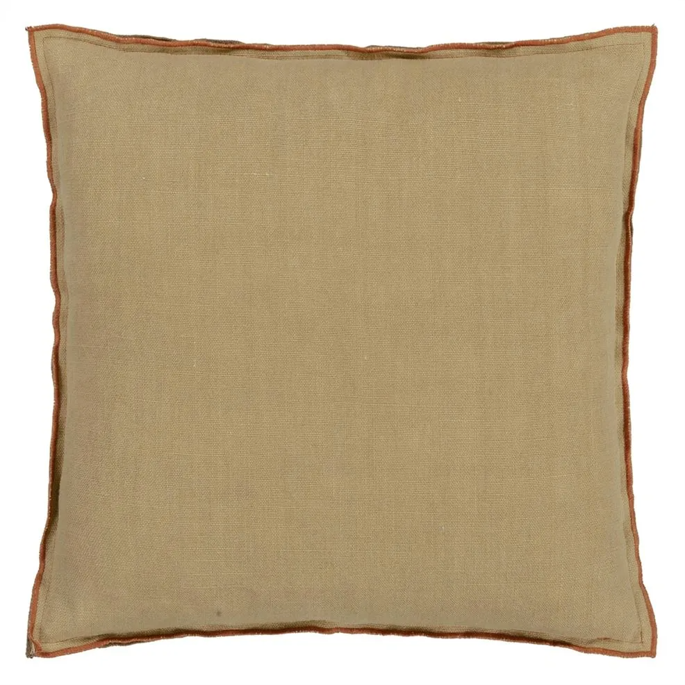 Brera Lino Brick & Turmeric Linen Cushion - Designers Guild