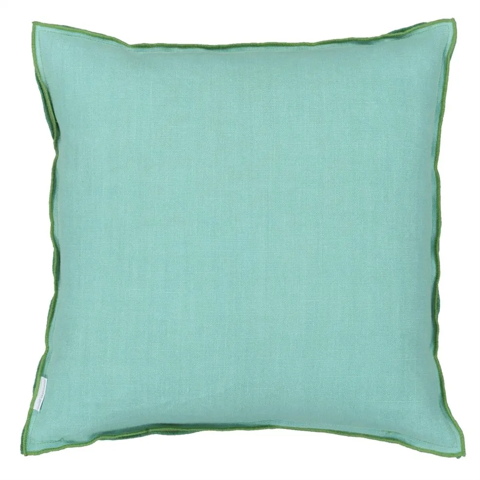 Brera Lino Emerald & Capri Linen Cushion - Designers Guild