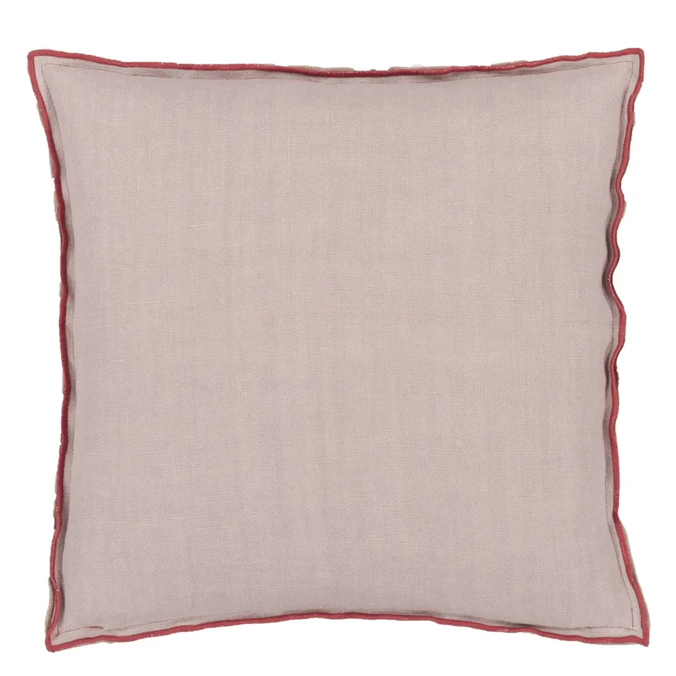 Brera Lino Damask Rose & Travertine Linen Cushion