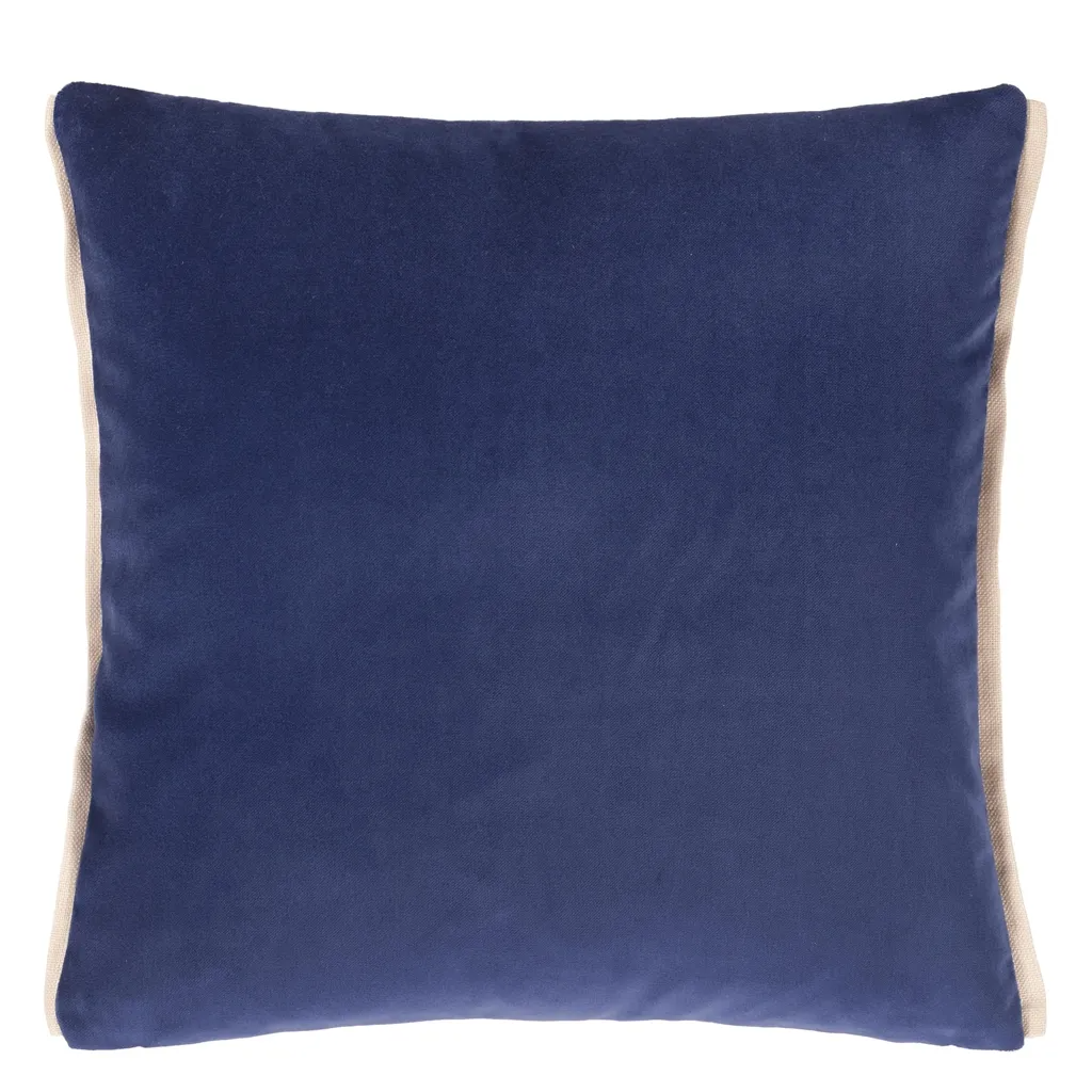 Varese Indigo & Smoke Velvet Cushion - Designers Guild