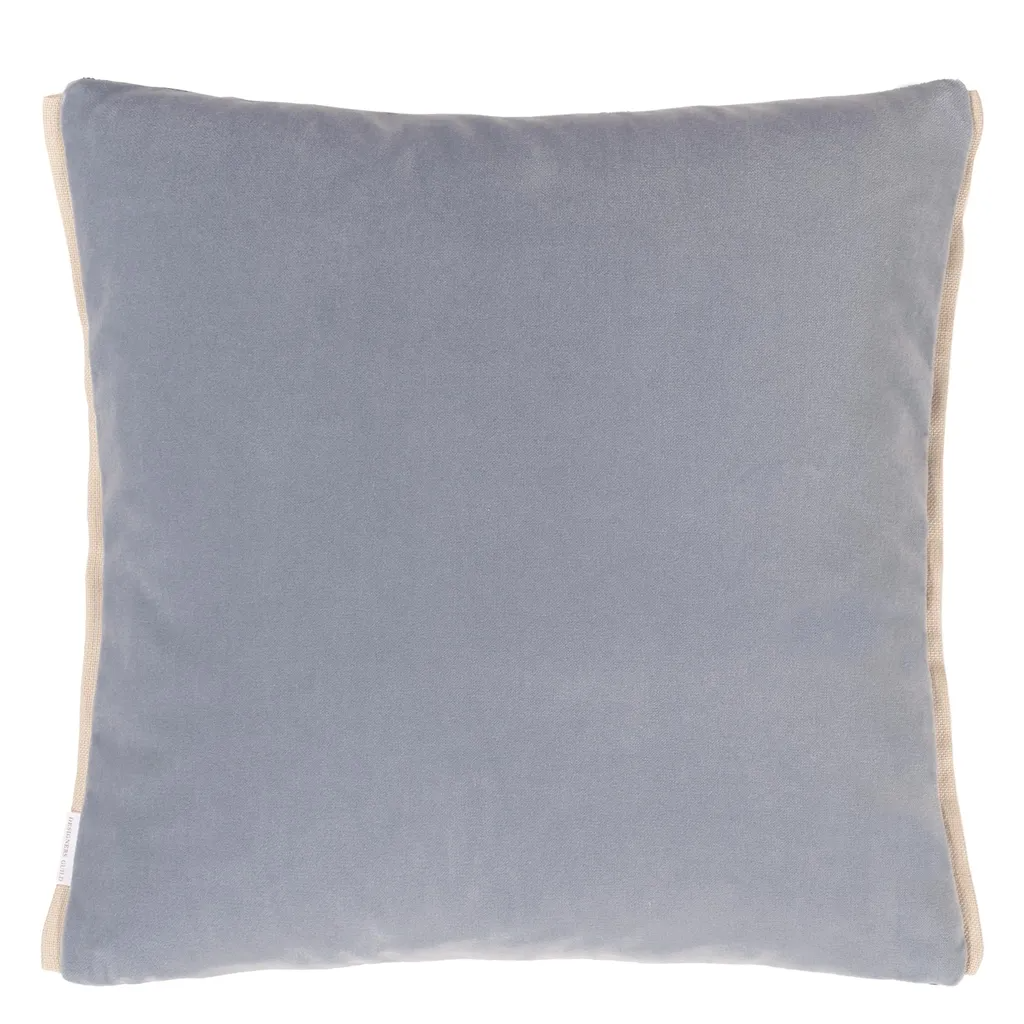 Varese Indigo & Smoke Velvet Cushion - Designers Guild