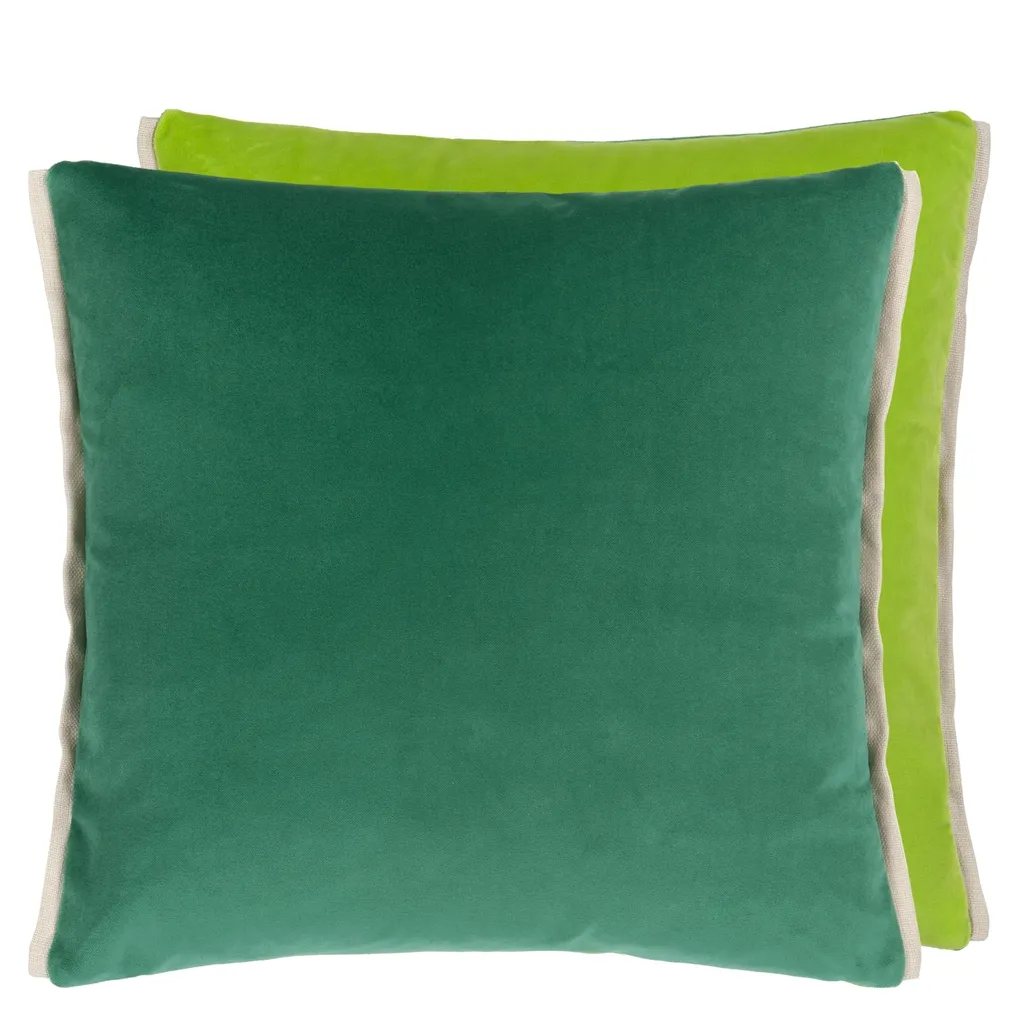 Varese Viridian & Apple Velvet Cushion - Designers Guild