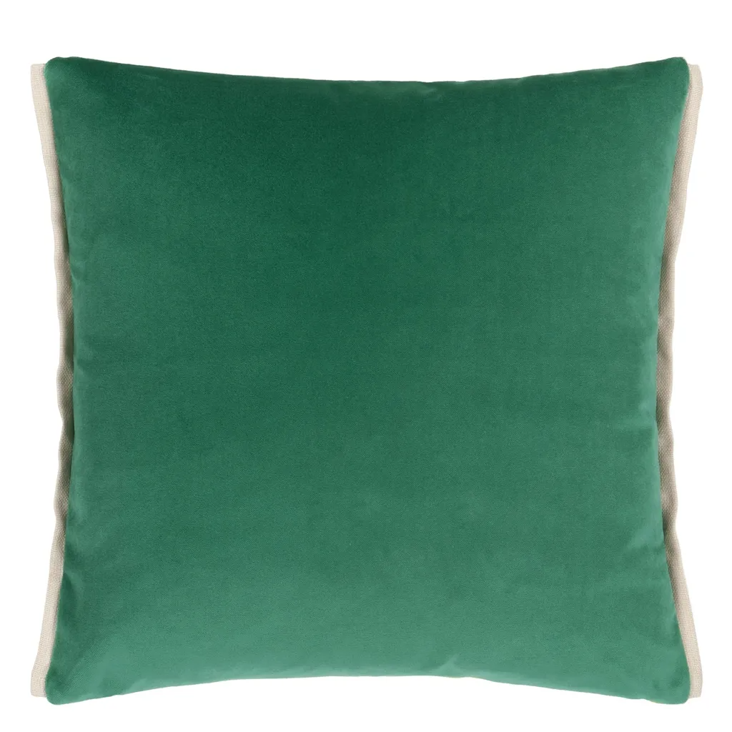 Varese Viridian & Apple Velvet Cushion - Designers Guild