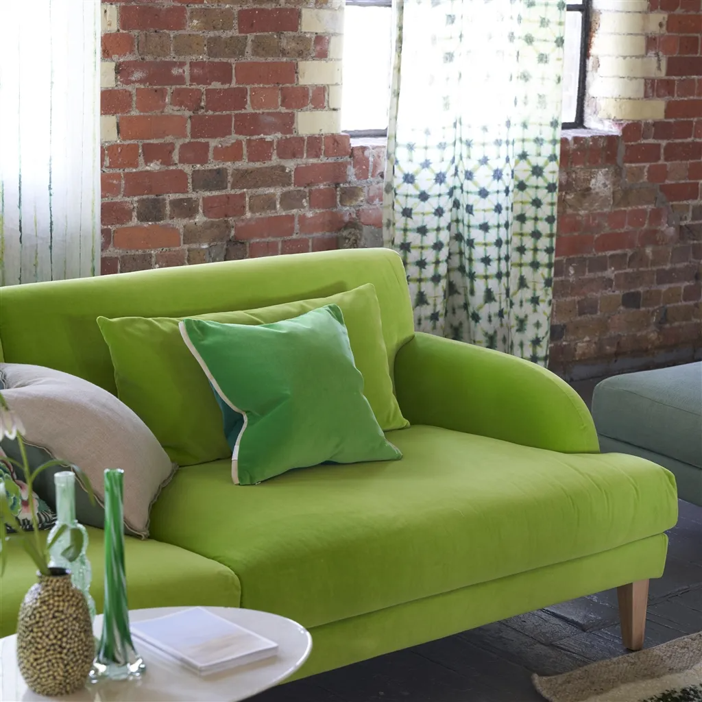 Varese Viridian & Apple Velvet Cushion - Designers Guild