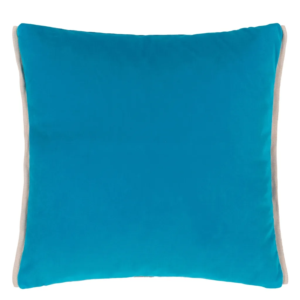 Varese Azure & Teal Velvet Cushion - Designers Guild