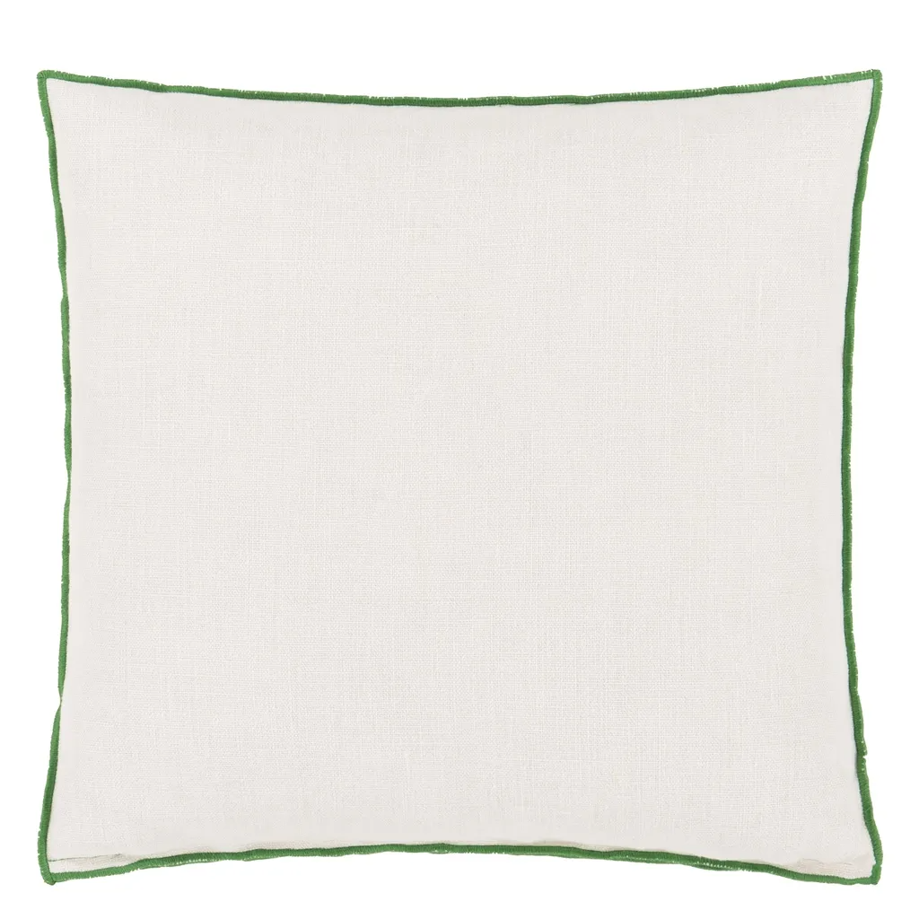 Brera Lino Alabaster & Emerald Linen Cushion