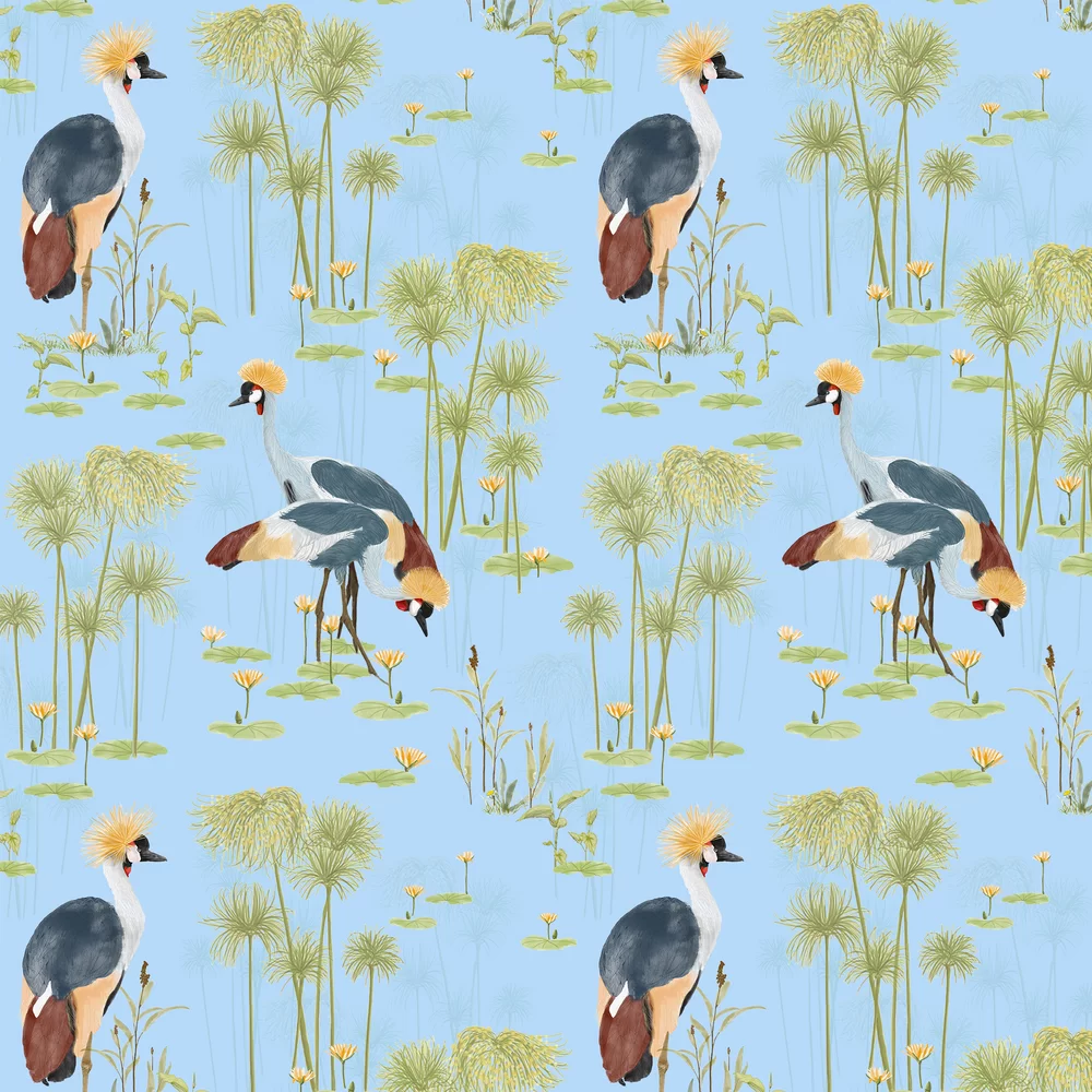 Cranes Wallpaper - Lake - Petronella Hall