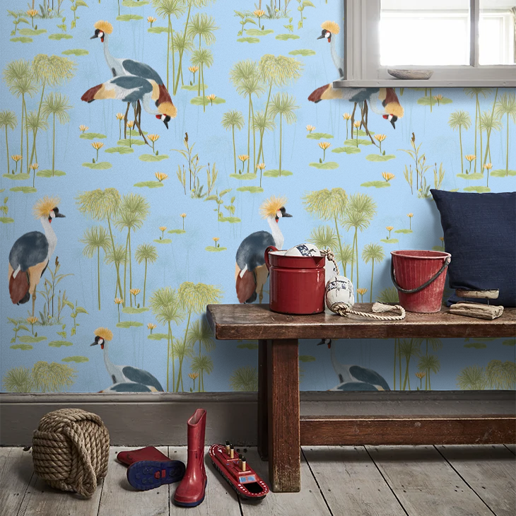 Cranes Wallpaper - Lake - Petronella Hall