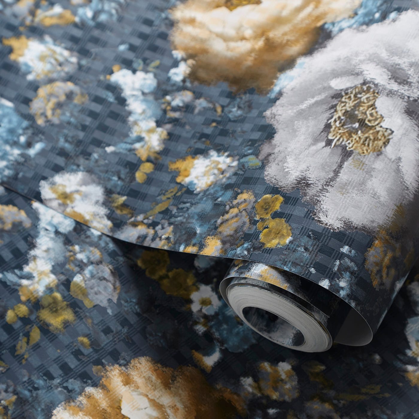 Camile Wallpaper - Midnight/Gold - Clarke & Clarke