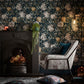 Camile Wallpaper - Midnight/Gold - Clarke & Clarke