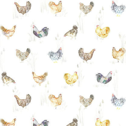 Chook Chook Cream Wide-Width Wallpaper 