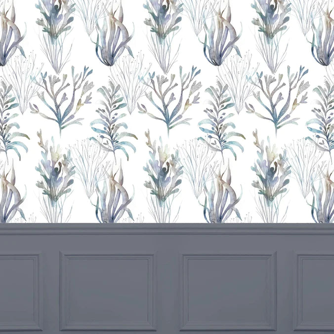 Coral Reef Slate Wide-Width Room Wallpaper 