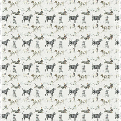 Dashing Dogs Linen Fabric