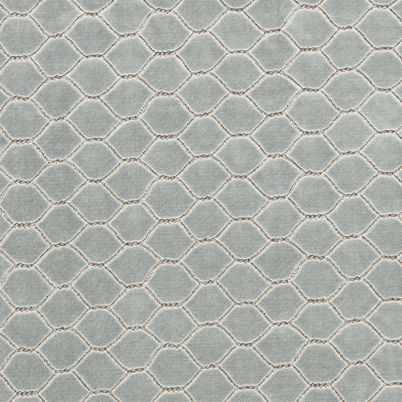 Faraday Velvet Porcelain Fabric - Blue - Sanderson