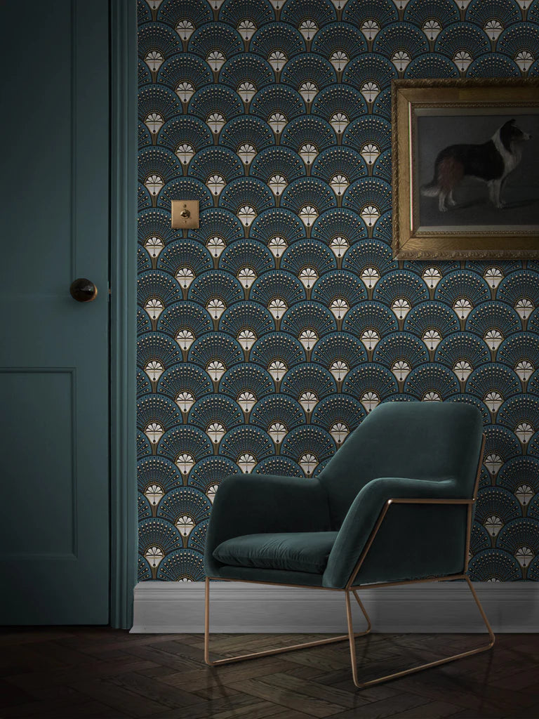 Deco Martini 'Teal' Room Wallpaper