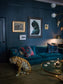 Nocturnal Faunacation Room Velvet Cushion - Blue