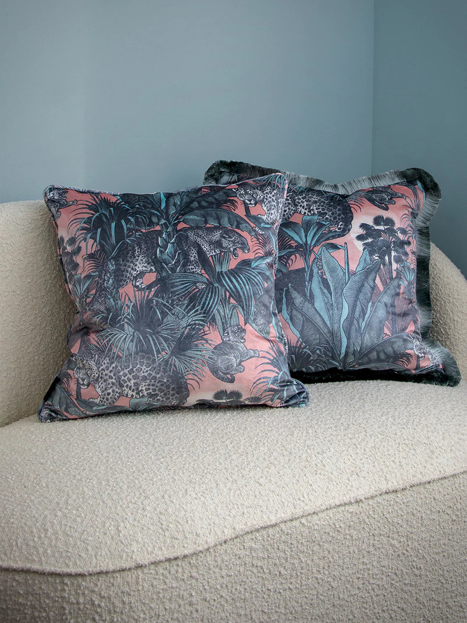 Mistique Faunacation Room Velvet Cushion - Blue