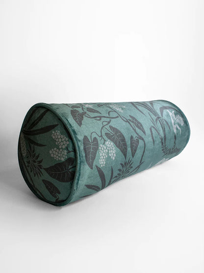 Botanize 'Fern Green' Velvet Bolster Cushion