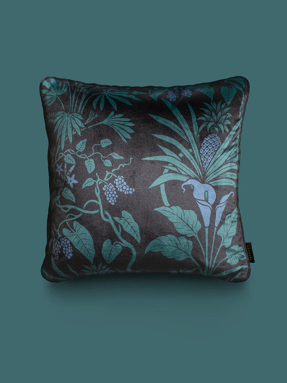 Botanize 'Blackberry' Back Velvet Cushion