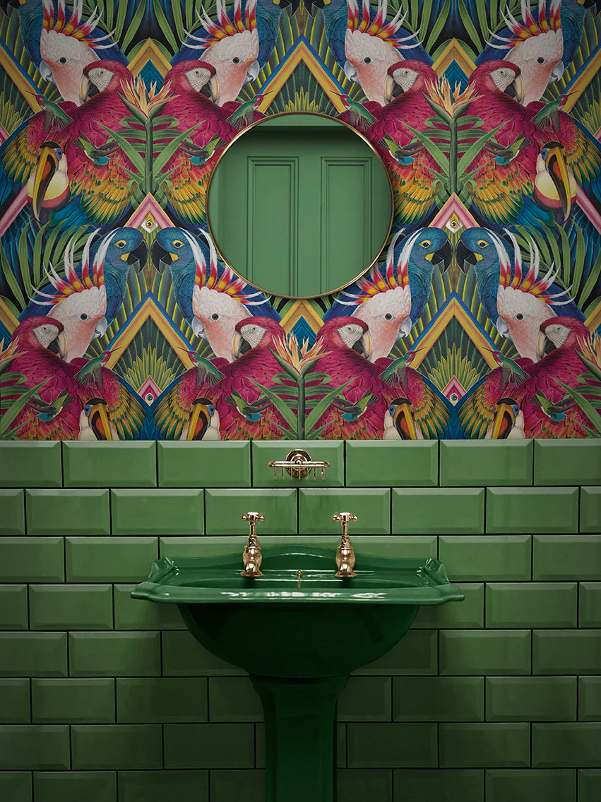 Divine Plumage Room Wallpaper - Multicolor