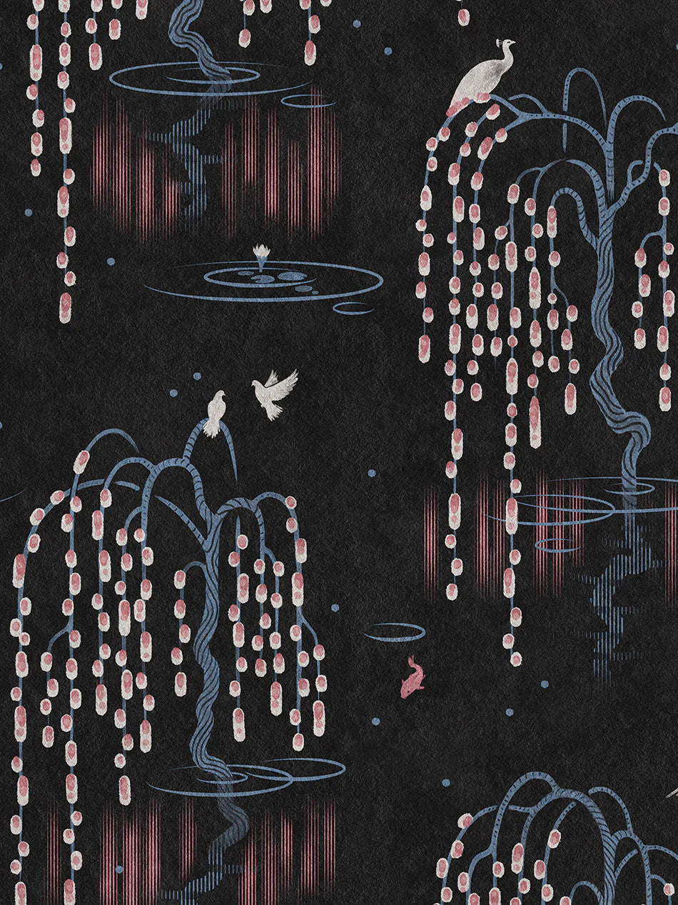 Kyoto Blossom 'Black Cherry' Wallpaper