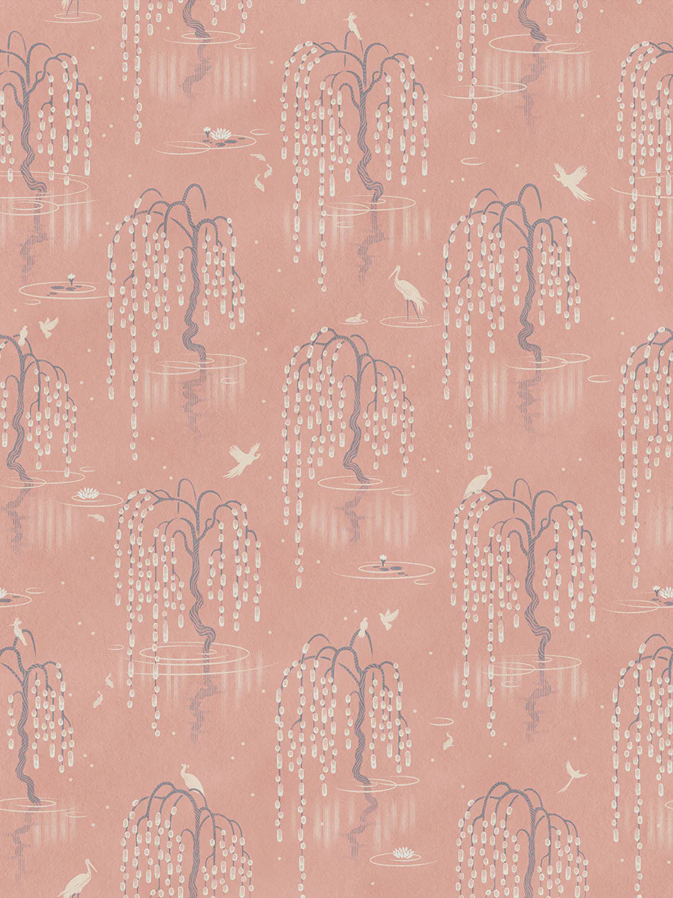 Kyoto Blossom 'Lotus Pink' Wallpaper