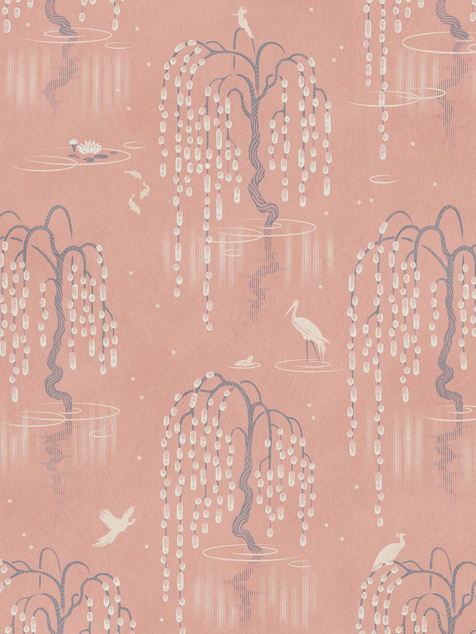 Kyoto Blossom 'Lotus Pink' Wallpaper