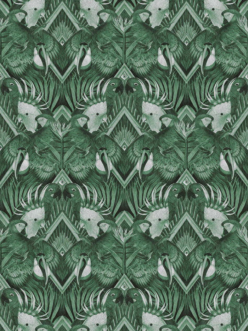 Divine Plumage 'Emerald' Wallpaper