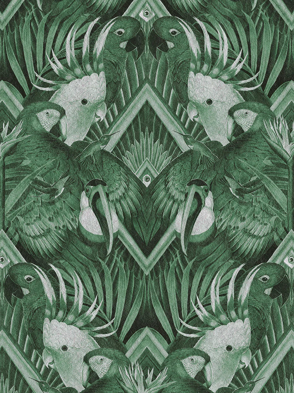 Divine Plumage 'Emerald' Wallpaper