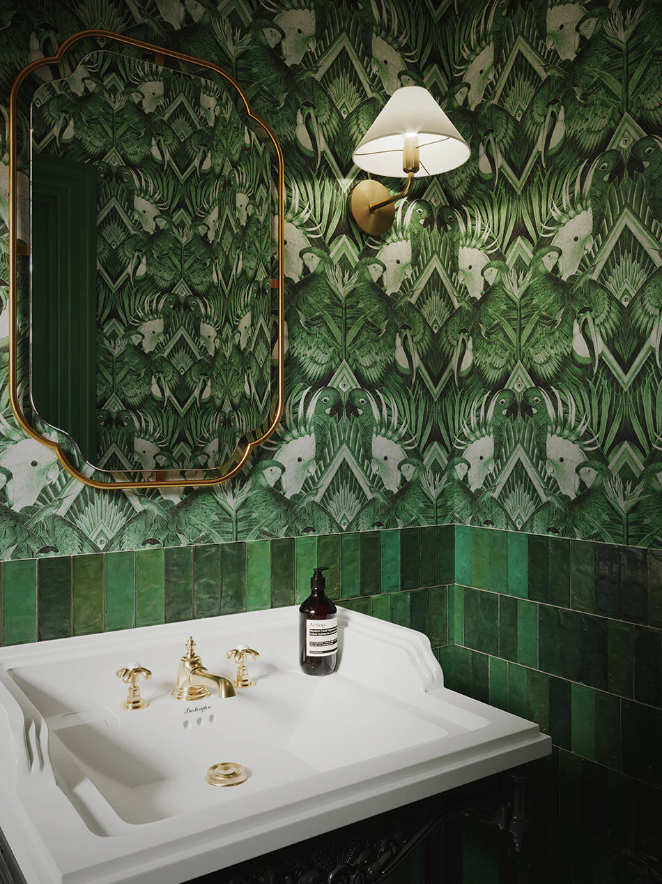 Divine Plumage 'Emerald' Room Wallpaper