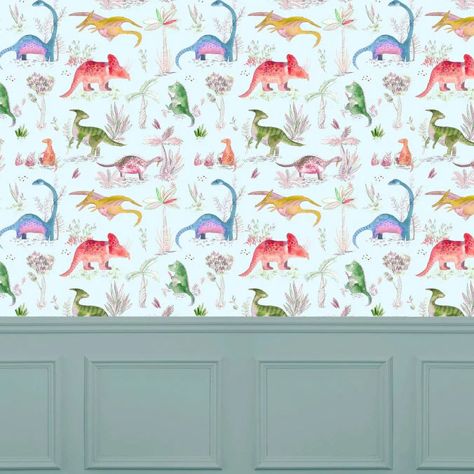 Dinos Dusk Wide-Width Room Wallpaper