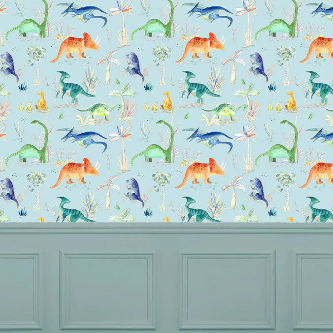 Dinos Sky Wide-Width Room Wallpaper 