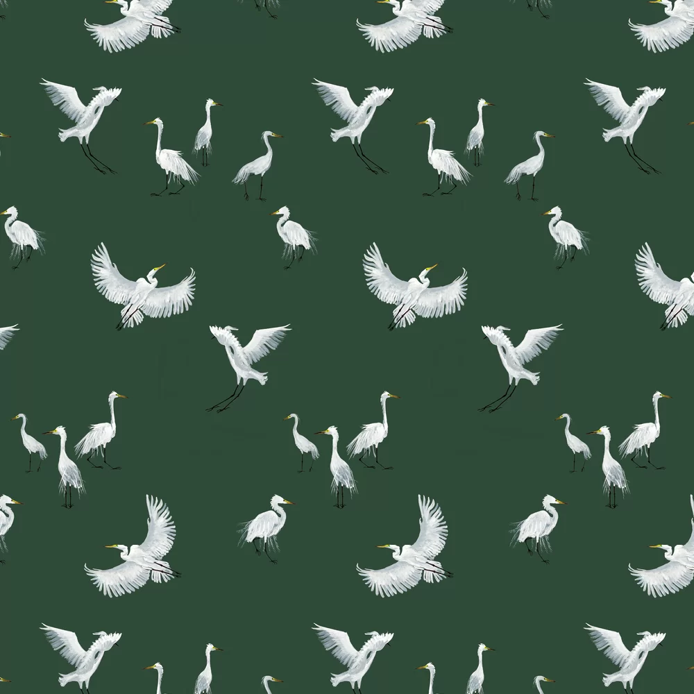 Egret Wallpaper - Forest - Petronella Hall