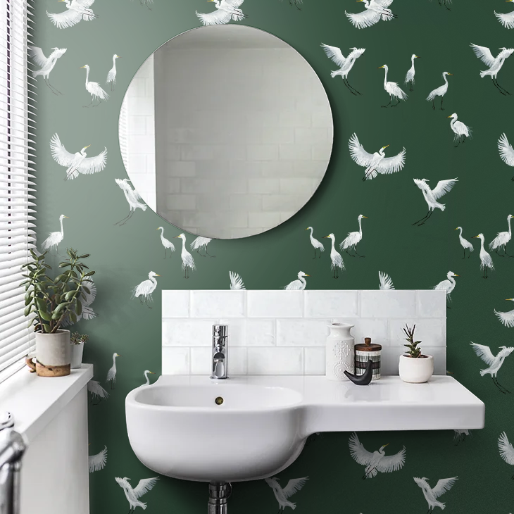 Egret Wallpaper - Forest - Petronella Hall