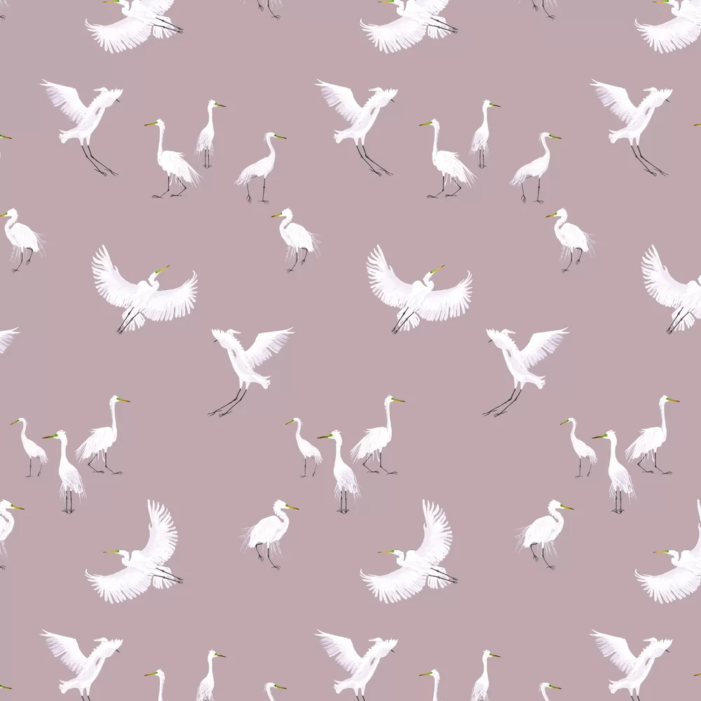 Egret Wallpaper - Powder - Petronella Hall