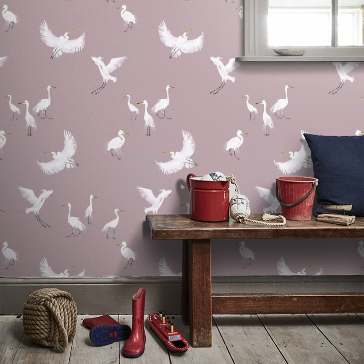 Egret Wallpaper - Powder - Petronella Hall