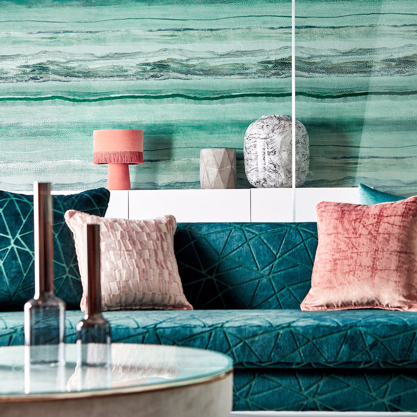 Vitruvius Room Wallpaper - Teal