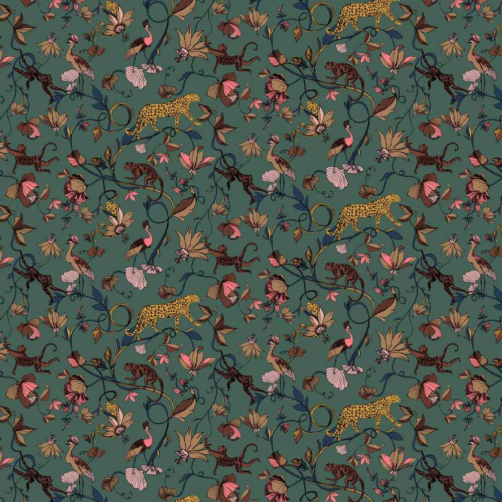 Exotic Wildlings Wallpaper - Green - Furn