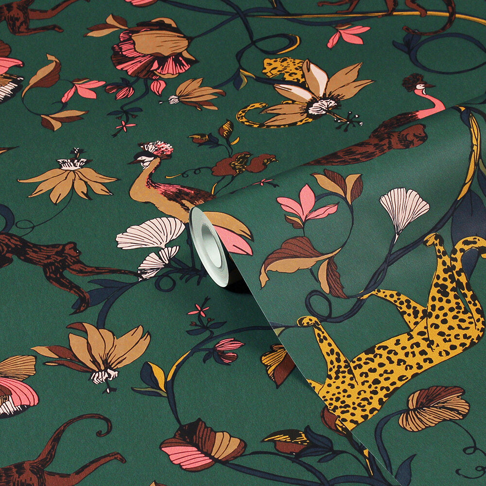 Exotic Wildlings Wallpaper - Green - Furn