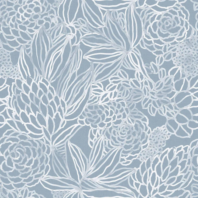 Elstow Bluebell Wide-Width Wallpaper 